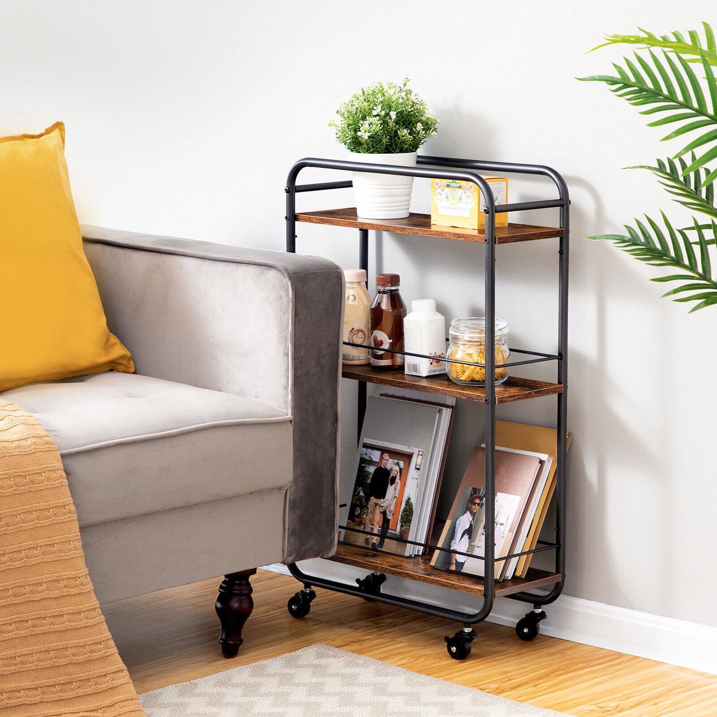 Storage Trolley Bar Cart Kitchen Storage Cart