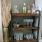 Industrial Drinks Trolley Rustic Metal Cart Vintage Serving Shelf Kitchen Table