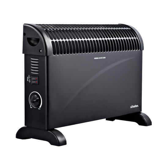 Schallen Modern Black 2000W Electric Convector Radiator Heater with Thermostat