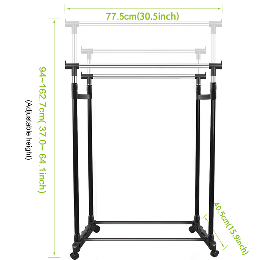 NEW! Heavy Duty Metal Clothes Rail Storage Garment Shelf Hanging Display Stand Rack