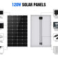 120W Solar Panel Kit with Mounting Brackets for RV Campervan Caravan