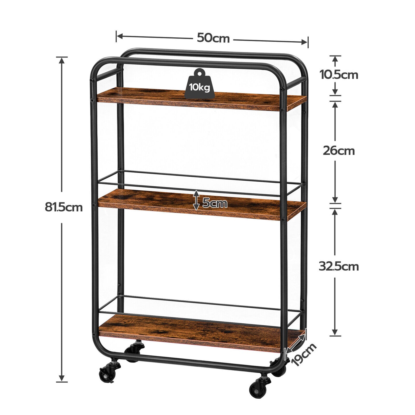 Storage Trolley Bar Cart Kitchen Storage Cart