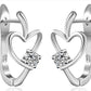 925 Sterling Silver Heart Hoop Earrings Crystal Ladies Girls Gift Bag UK FREE SHIPPING