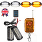 4x 12LED Amber Recovery Strobe Flashing Grille Lightbar Lamp Truck Beacon Light