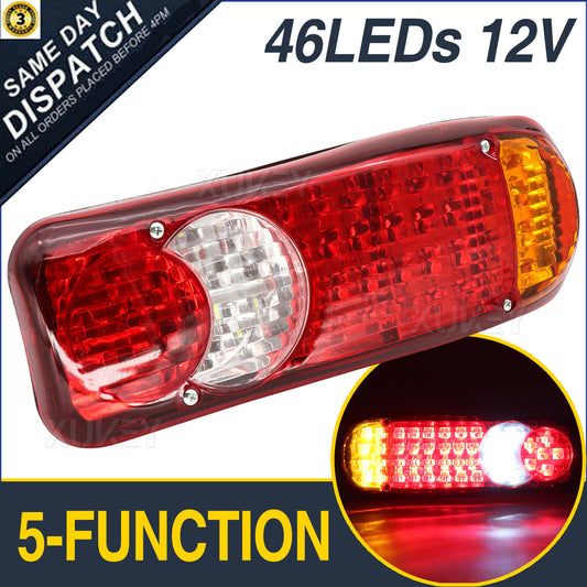 REAR TAIL LIGHTS LED FOG LAMP REVERSE TRAILER CARAVAN TRUCK LORRY VAN 46 LED 12V