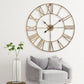 60CM Large Skeleton Metal Roman Wall Clock Big Numerals Giant Open Round Face UK