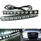 2x White 9 LED Daytime Running Light DRL Fog Indicator Side Bumper For Audi VW