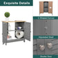 💥SALE💥Grey Under Sink Pedestal Cabinet Cupboard Bathroom Storage Unit with 2 Doors