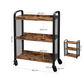 Industrial Drinks Trolley Rustic Metal Cart Vintage Serving Shelf Kitchen Table