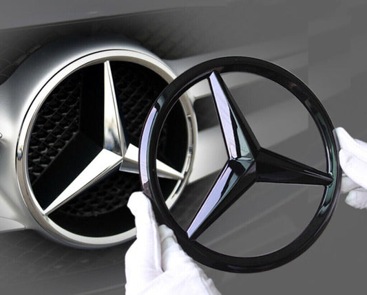 Mercedes Gloss Black Front Grille Star Badge Cover A C GLA CLA ML CLS E Class