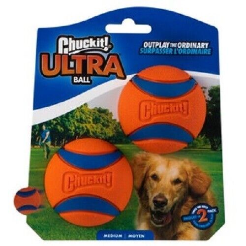 Chuckit Ultra Balls Medium 2 Pack Dog Puppy Toy Rubber Ball