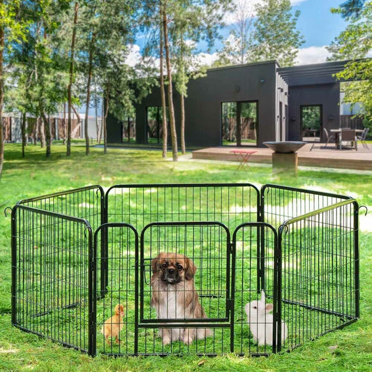 Heavy Duty 6 Panel Puppy Playpens Pet Dog Pen Cat Rabbit Fence Indoor/Outdoor