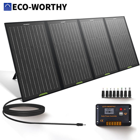 100W 120W Foldable Solar Panel Kit Portable Emergency Power for Camping RV Car