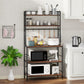 5 Tier Industrial Kitchen Bakers Rack Microwave Oven Stand Storage with 10 Hooks