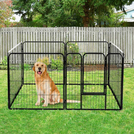 Heavy Duty 6 Panel Puppy Playpens Pet Dog Pen Cat Rabbit Fence Indoor/Outdoor