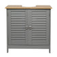 💥SALE💥Grey Under Sink Pedestal Cabinet Cupboard Bathroom Storage Unit with 2 Doors