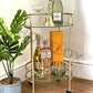 Stylish Gold Drinks Trolley Two Glass Shelves Eye Catching Gold With Castor