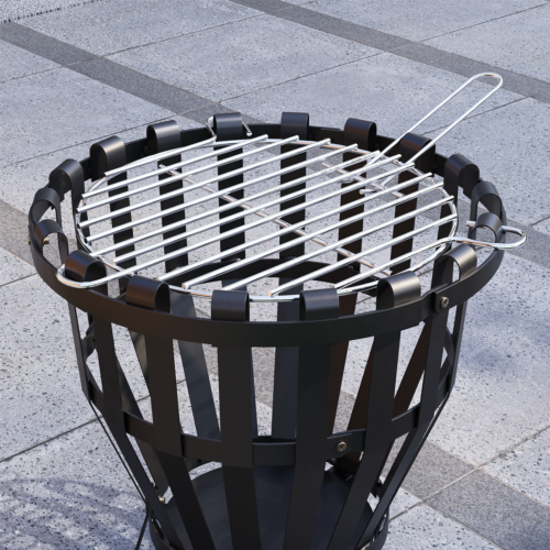 Round Brazier Fire Pit BBQ Grill Outdoor Garden Patio Stove Heater Coal Burner