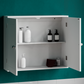 White Bathroom Wall Cabinet Storage 2 Door Cupboard MDF Shelves Vanity Unit